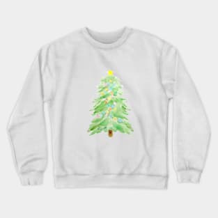 Christmas tree with decorative lights Crewneck Sweatshirt